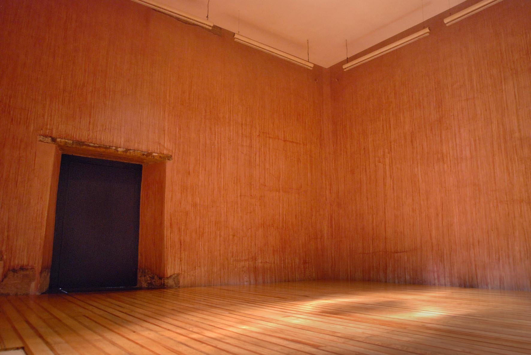 Pasión, 2010, Vino tinto sobre muro. Instalación en el Museo Ex-Teresa Arte Actual